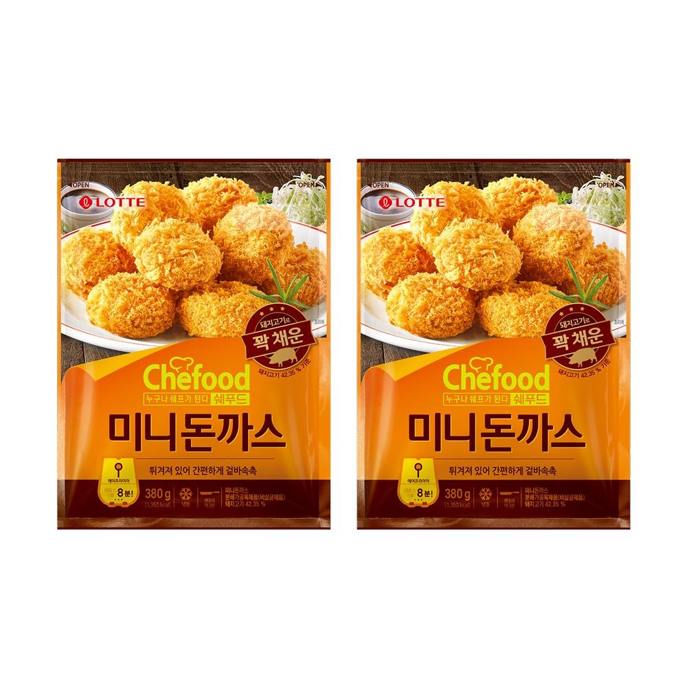 [롯데백화점] 롯데웰푸드 쉐푸드 미니돈까스 380gx2개