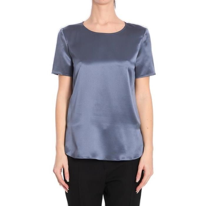 막스마라 26 SS 막스마라 블루 디다 Dida 크루넥 새틴 실크 탑 251111102860010133