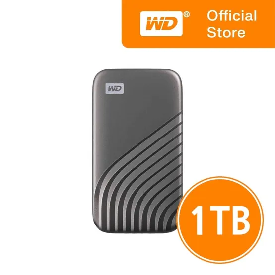 웨스턴디지털 WD My Passport SSD 1TB 1테라 그레이 외장 SSD 초고속 1050MB/s NVMe 데이터 백업