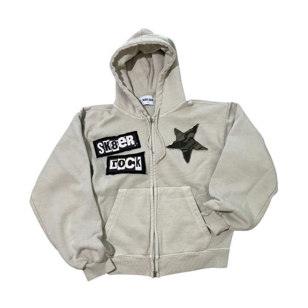 스케이터락 SK8ER ROCK (기모)Rock Star Pigment Napping Hood Zip-up ((beige)) 000-21165 200034