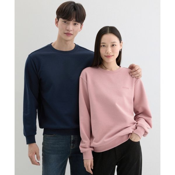 <매장정품> 게스 GUESS [ON] 3color 유니 기모 고무 일자로고 맨투맨 NP4KE404 1001437