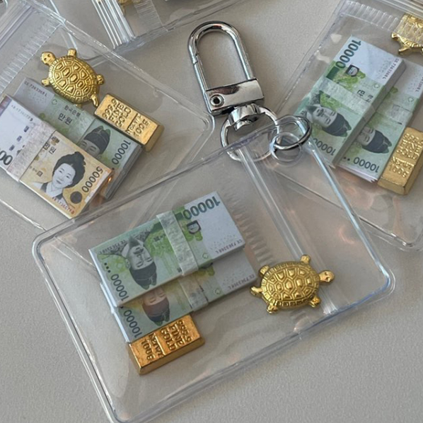 best 자체제작 금괴 거북이 금 신년 세뱃돈 용돈 돈 머니 부자 부적 행운 로또 키링 소품샵 열쇠고리 사은품
