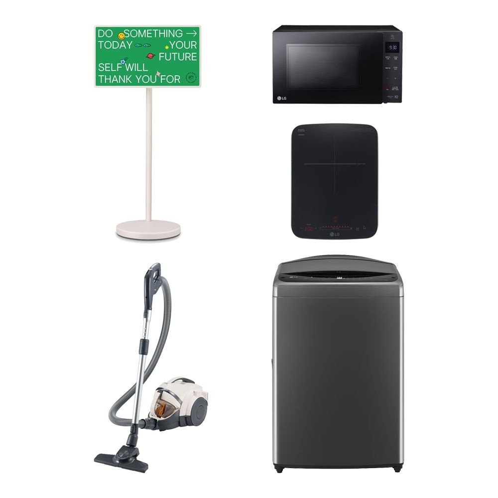 LG전자 (현대홈쇼핑) [쇼라/무60] 1인가구 패키지 (스탠바이미2[27LX6TPGA]+[MW22CA]+[HEI1V9E]+[K83WGY]+[T19MX7A])