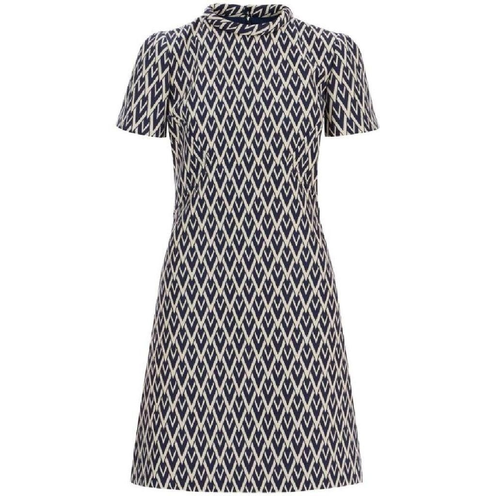 발렌티노 발렌티노 올오버 패턴 반팔 미니 드레스 6B3VAF10915 QXA TP934677047