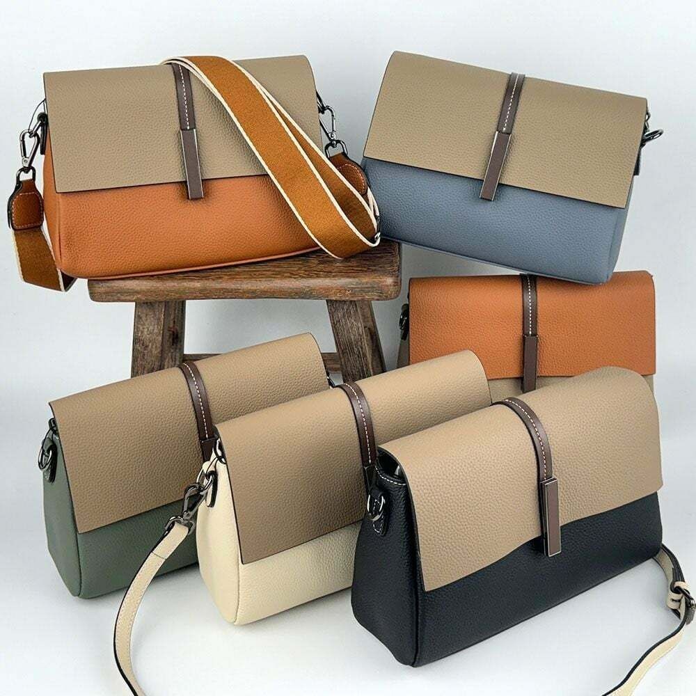 (현대Hmall) FC504 콤비 배색 가죽 크로스백 여성 숄더백 패션 가방