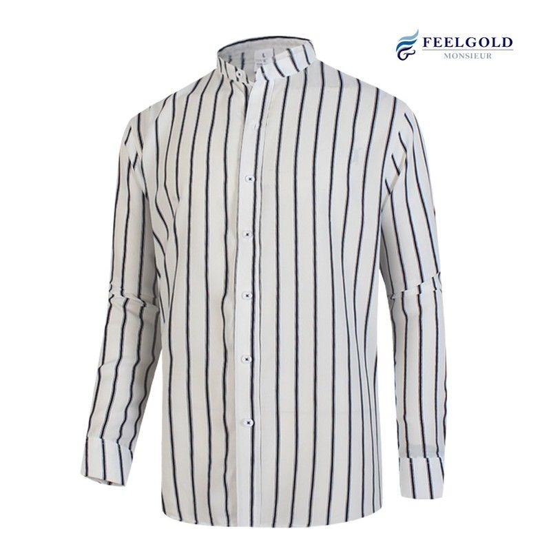 필골드 필골드 MS621 카치온 스트라이프 헨리넥 셔츠 165109