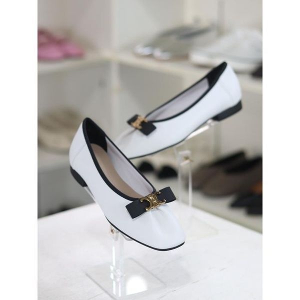 와폰 [하프클럽]바이로쏘 세이브존03 소가죽 리본 주름 2.0cm 플랫슈즈 (BY)AG23S10753BD3WAG