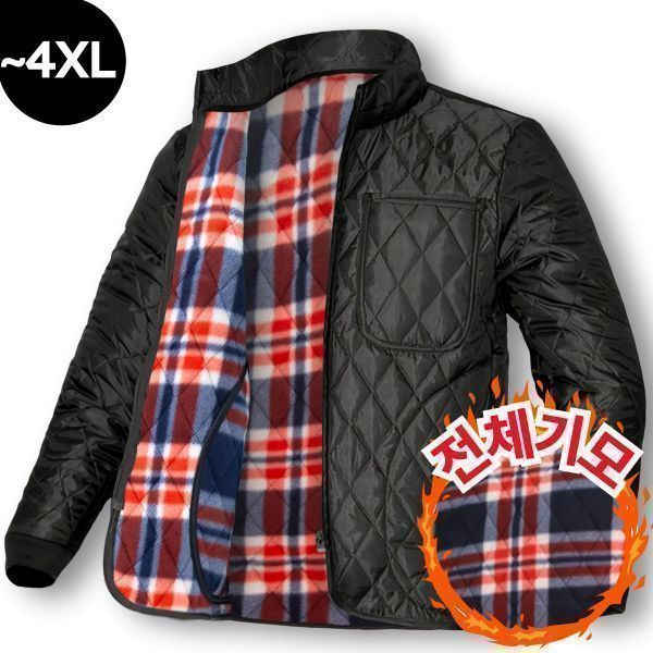 macci(마찌) 깔깔이 최고급형 체크 기모 안감 경량 하이넥 누빔 점퍼 상의 빅사이즈 (정품)