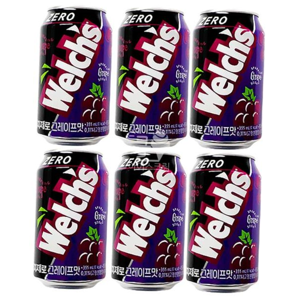 상세페이지참조 포도 웰치 제로 그레이프맛 355ml 6개