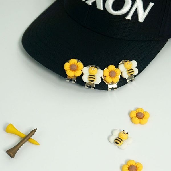 바로스포츠 [하프클럽]꽃 벌 골프 볼마커 자석 골프 볼마크