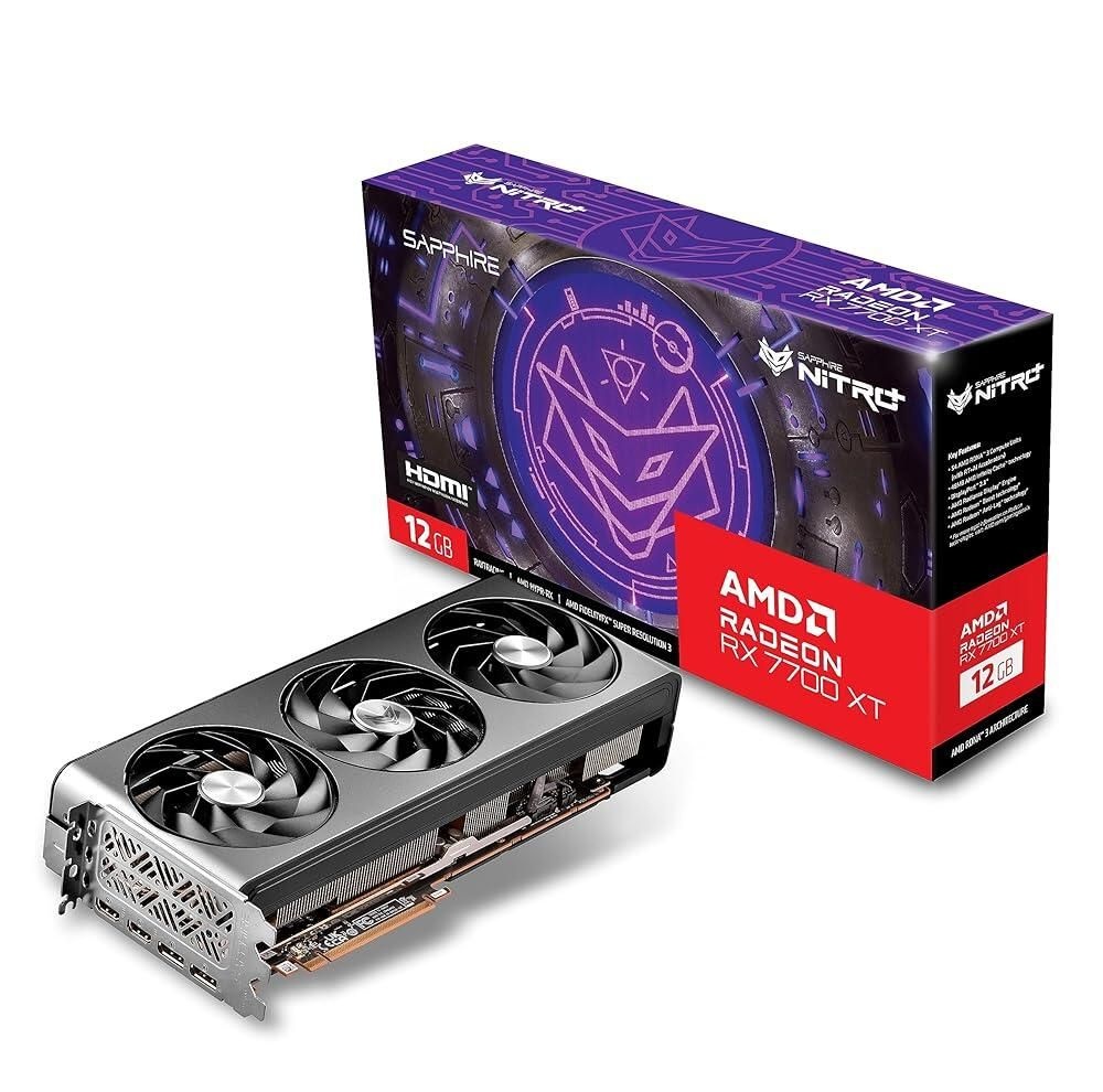 SAPPHIRE [해외] Sapphire 11335-02-20G Nitro+ AMD Radeon RX 7700 XT 게이밍 그래픽 카드, 12GB GDDR6, RDNA 3 포함