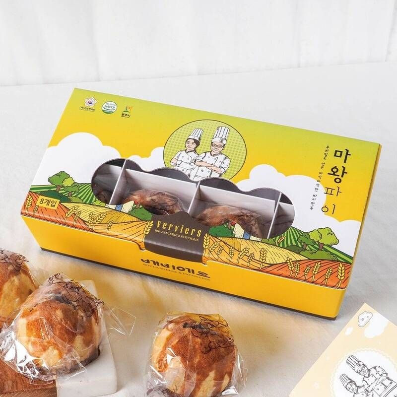 농부마음 APP전용 빵지순례 제과 명장 베비에르 마왕파이 8개입(팥,유자,딸기,사과 택1) / 2박스 외 농부마음