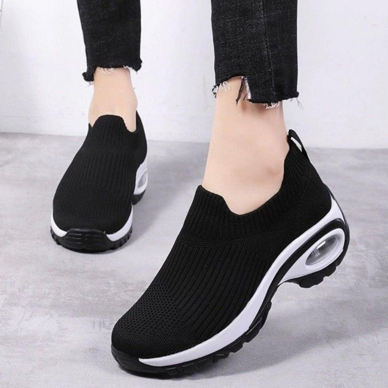 raondaon 여성 워킹화 니트웨어 발편한 운동화 깔끔한 디자인 에어솔 스포티 스니커즈