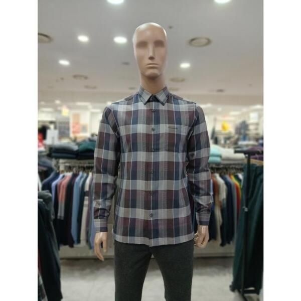 [크로커다일레이디(아울렛)] [크로커다일남성]크로커다일 세이브존05 선염 약기모 멀티 블록 체인 남방 카멜 A9WS3