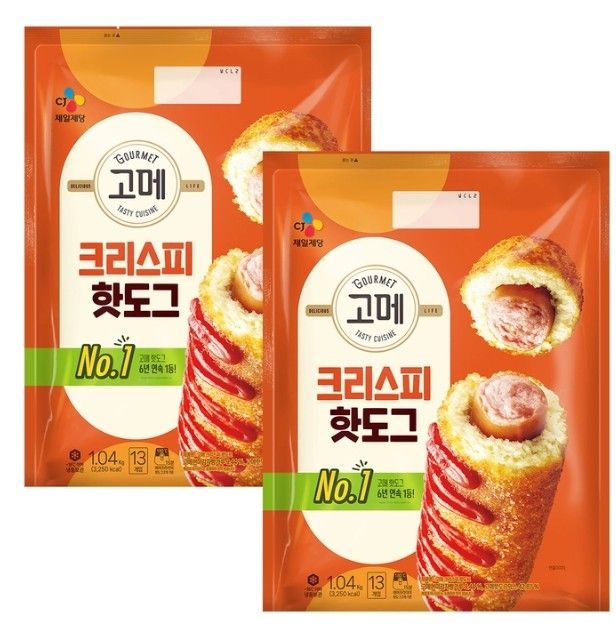 [온누리7%혜택]무료배송 고메 핫도그 크리스피 1.04Kg x 2