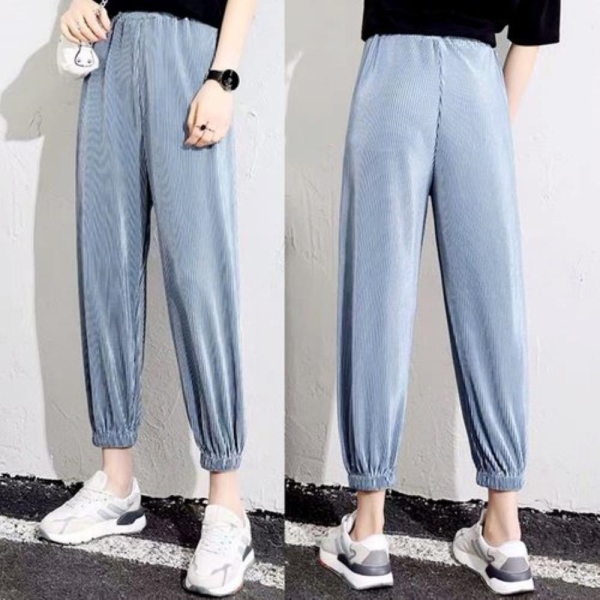 [패션플러스][다잇템]여자 시원한 쿨링 여름 소재 셔링 조거 팬츠