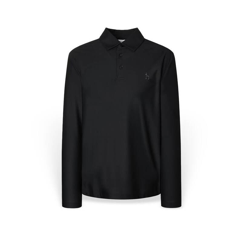 <매장정품> HAZZYS 헤지스 남성 솔리드 카라 긴팔티셔츠 HZTS5F404BK 1079328