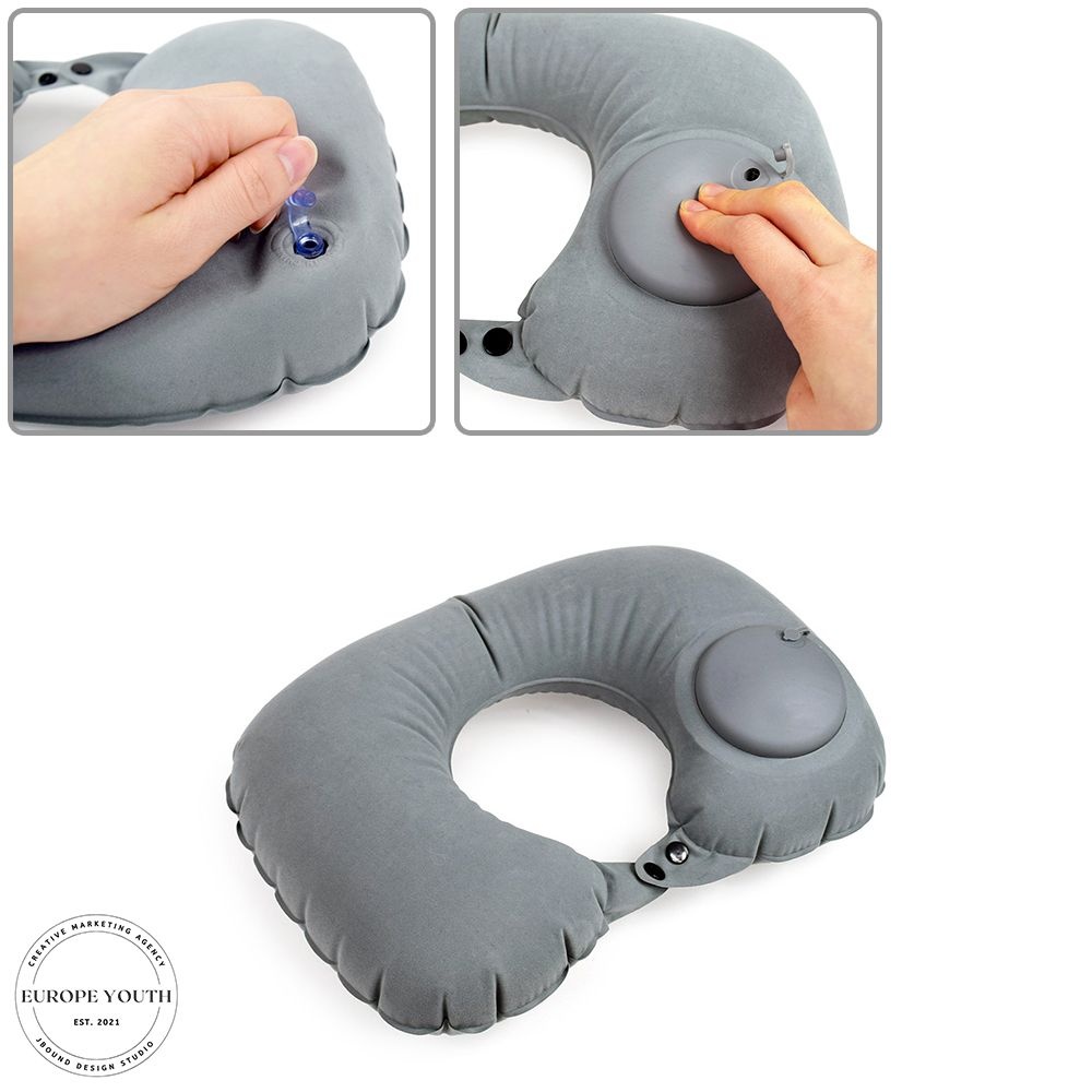 푹신한 에어펌프 비행기 목베개 여행용 차량용 목쿠션 바람넣는 부드러운 목베개