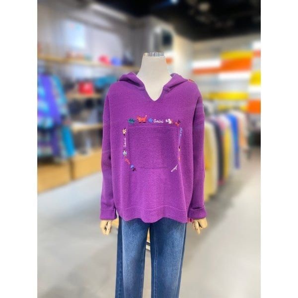 베네통 하찌 포켓 무늬 후드 니트 BAKP71361 450890