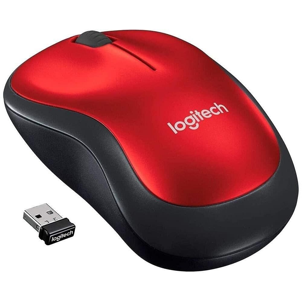 [해외] Logitech M185 무선 마우스, USB 미니 수신기가 있는 2.4GHz, 배터리 수명 12개월, 1000 DPI 광학 추적, 양손잡이용, PC, 맥,