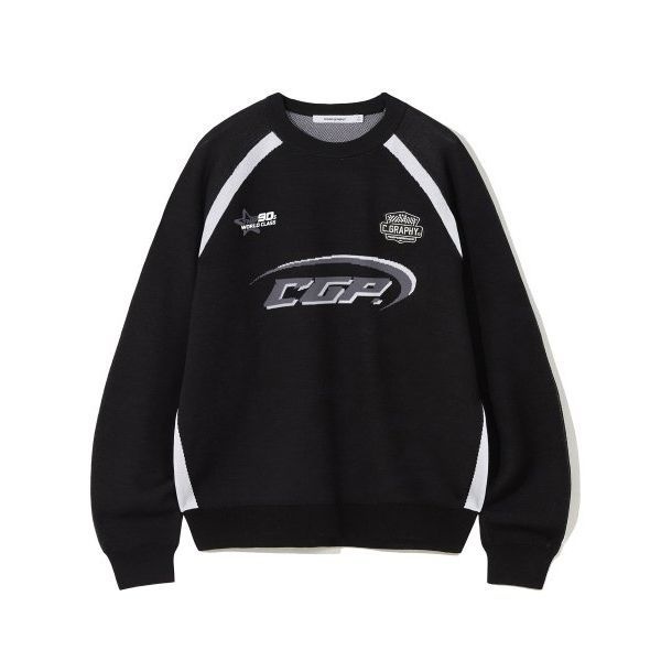 <매장정품> CODEGRAPHY 코드그라피 CGP 블록코어 자카드 배색 라운드 니트_블랙 CBDSUKL303BK 954294