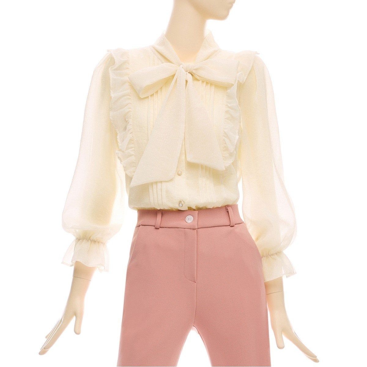 포커스 포커스 프릴보카라핀턱블라우스_BF3S1BL5211 951177