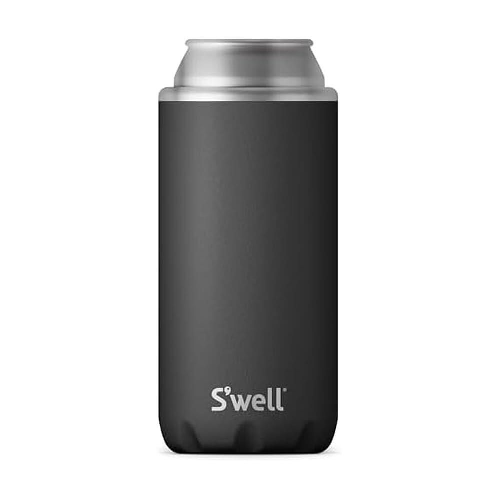 [해외] S'well 스테인리스 스틸 냉각기-오닉스-355ml(12온스) 캔 및 슬림 병에 맞는 3중 레이어 진공 단열로 음료를 시원하고