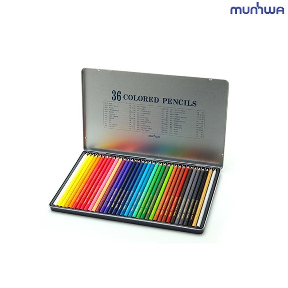 문화 고급 애니메이션 연필색연필 36색 틴케이스 세트 드로잉색연필 연필형색연필 36색색연필