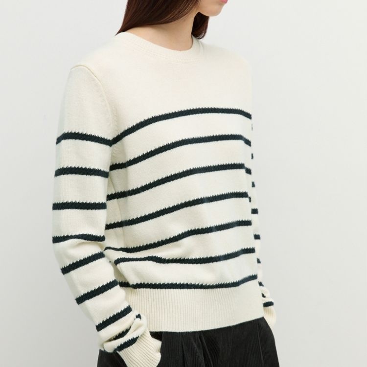 [롯데백화점] 쉬즈미스 울 스트라이프 크루넥 니트 풀오버 SSKPOP41160 LE1220937955