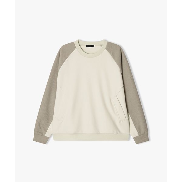 LIBERCLASSY [25FW] LLF41605 베이지 텍스쳐 슬리브 레글런 티셔츠 297568