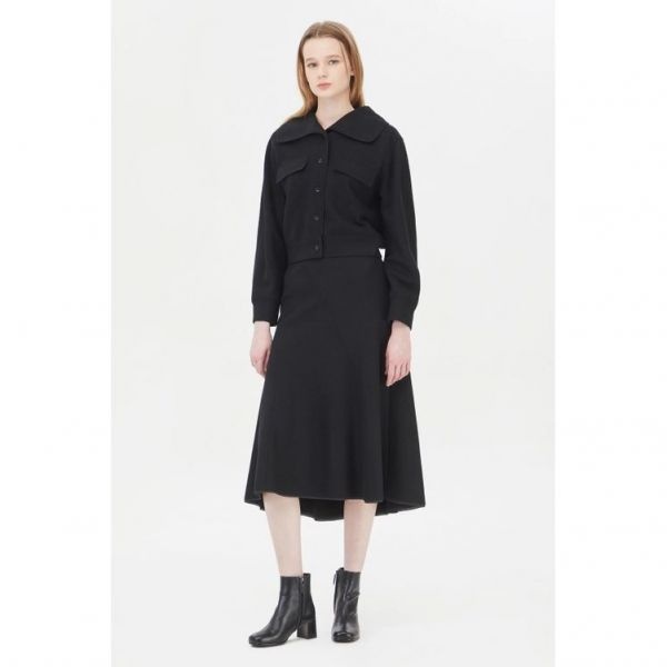 시슬리 시슬리 베로나 사선 절개 스커트 SASK41361_BK