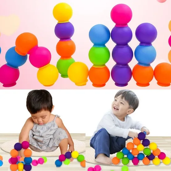 유아 말랑 소프트 접착식 블럭 48P 아기블럭 유아교육기관