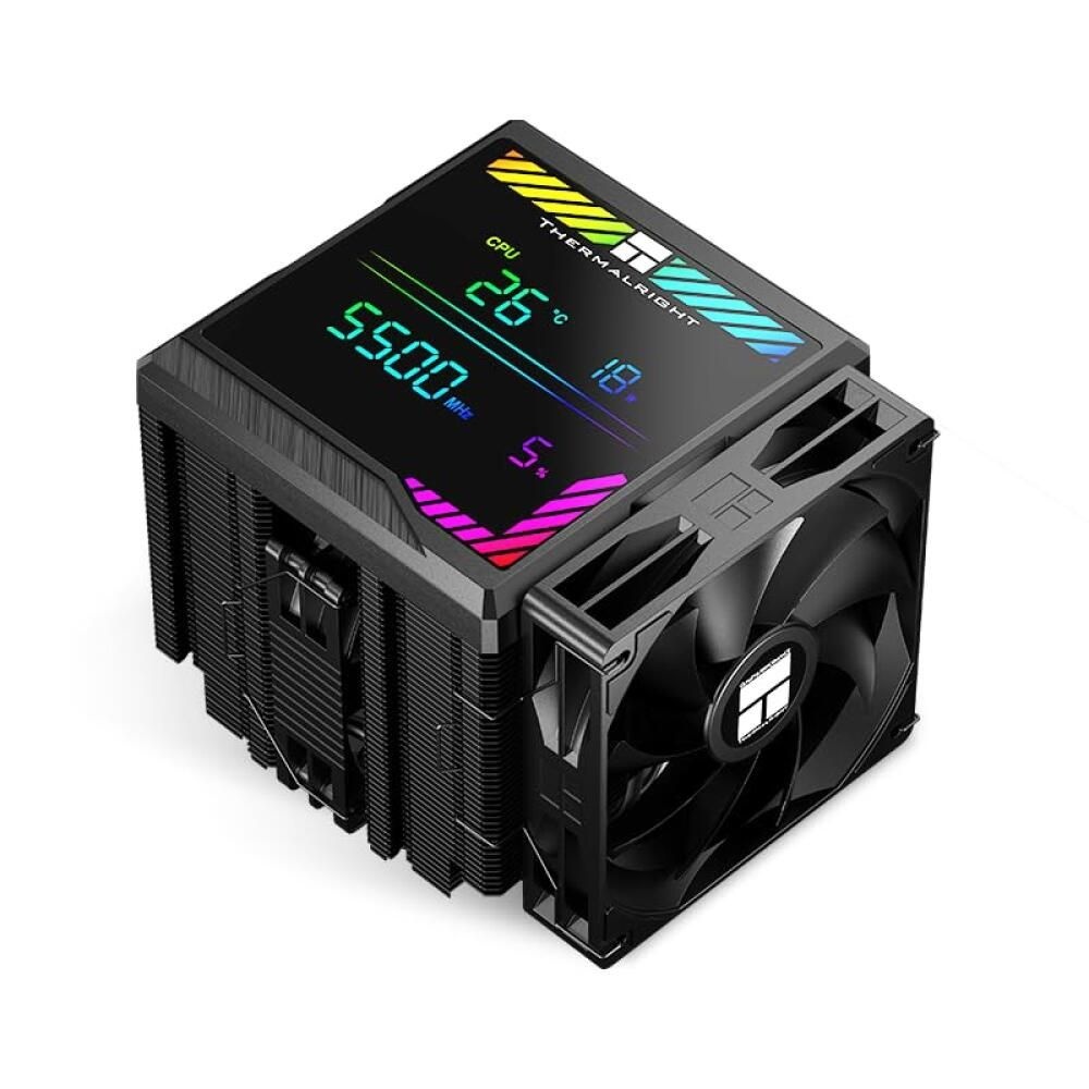 [해외] Thermalrlght Peerless Assassin 140 디지털 블랙 CPU 에어 쿨러, 디지털 스크린 탑 커버, 6개의 히트파이프 컴퓨터 CPU 쿨링, A