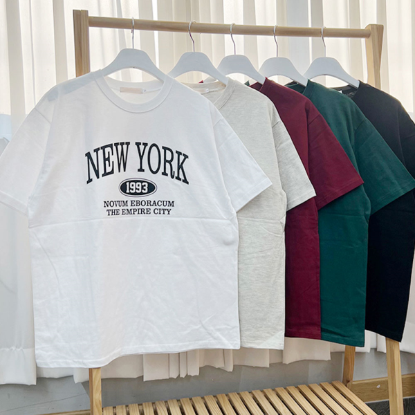 리빌모아 [패션플러스][리빌모아]여자 오버핏 공용 뉴욕 썸머 반팔 티셔츠 CB-TSH-Q038