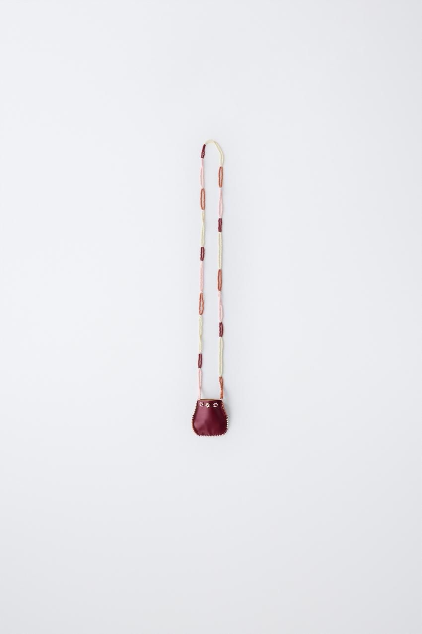 [국내배송] 자라 ZARA 비즈 포켓 네크리스 - 석류 938389