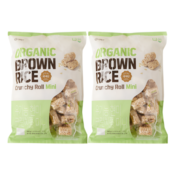 그린컴보드 롯데리아 올리 유기농 현미 미니 크런치롤 480g 2개