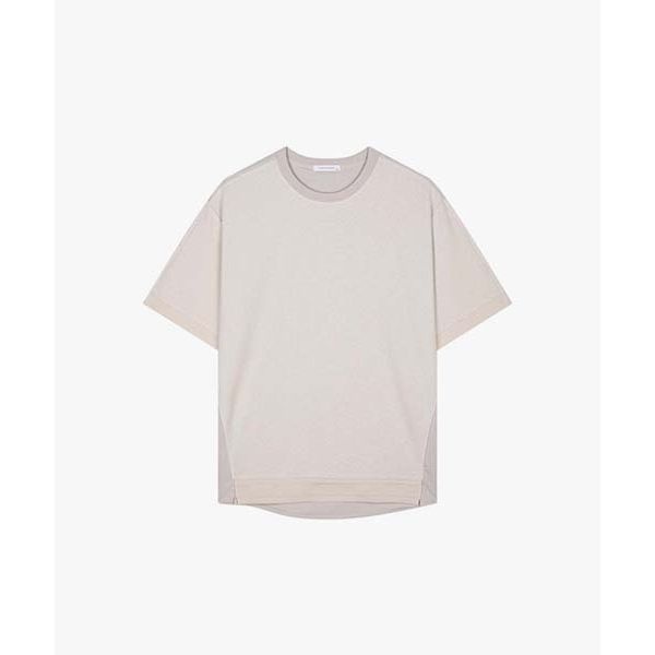 LIBERCLASSY [24SS] LKS41336베이지 니트 믹스 반팔 티셔츠 297790