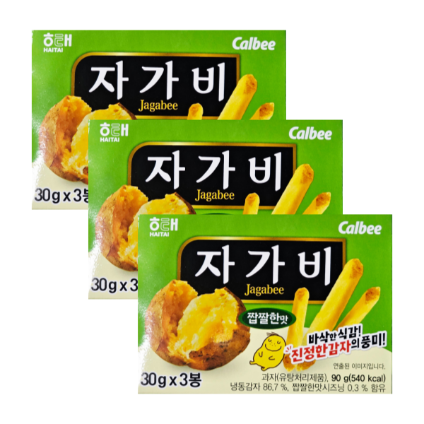 해태제과 롯데리아 해태 자가비 짭짤한맛 90g x 3개