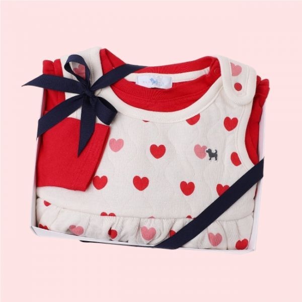 블루독베이비 블루독베이비 백일 돌 아기옷 조카 키즈 어린이집 유아 원피스외출복RD 하트퀼팅상하 원피스택1 45C706 45C70674 441605