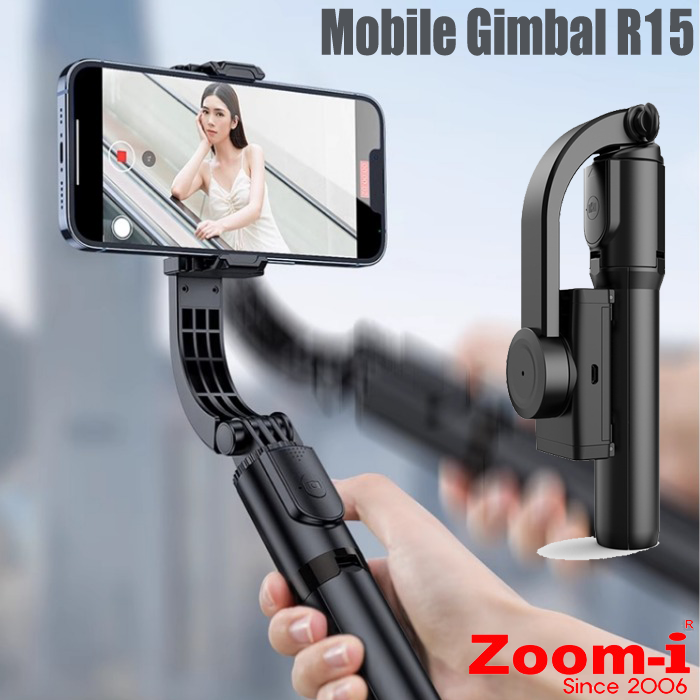 Zoom-i 모바일 스마트폰 짐벌 스테빌라이저 R15 브이로그 셀카 블루투스