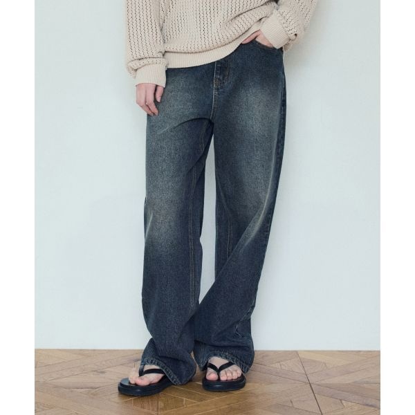 웬즈데이오아시스포우먼 W/브러쉬 워시드 세미와이드 데님 블루 WC25 PT01 1948378