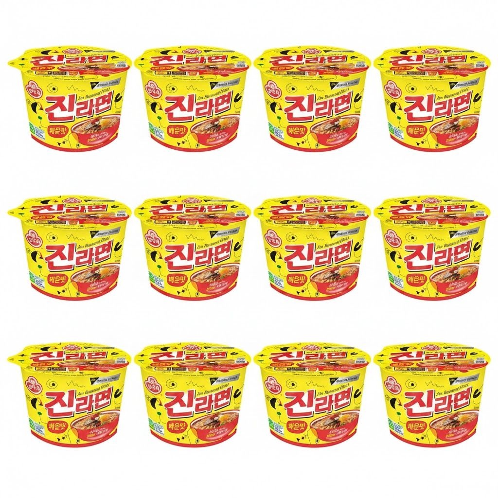오뚜기/삼양 오뚜기 진라면 매운맛 컵라면 큰컵 110g 12개 간식 야식