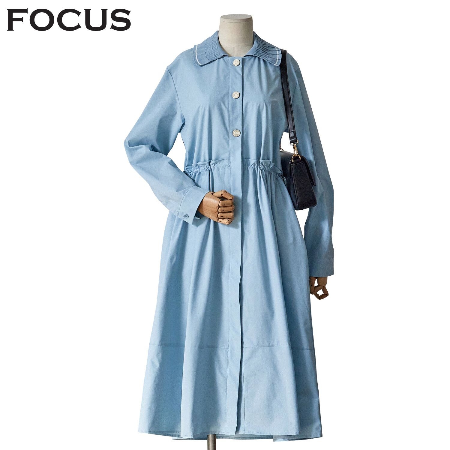 포커스 [모다아울렛][포커스]주름 카라 허리 스트링  단추 원피스 FS4A4OP4000_JK 전주김제점