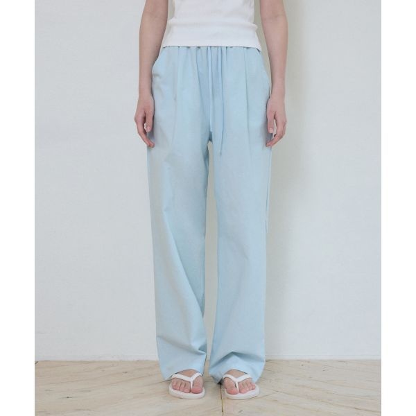 웬즈데이오아시스포우먼 W/린넨라이크 심볼 딥 원턱 팬츠 라이트 블루 W25 PT11 1948442