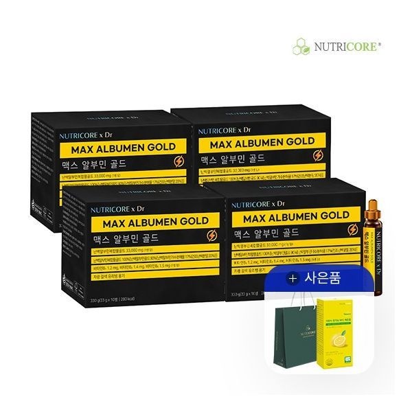 뉴트리코어 뉴트리코어 2월14-22혜택xDr 맥스 알부민 골드 x 3+1박스 (40병)+쇼핑백+레몬즙(공)