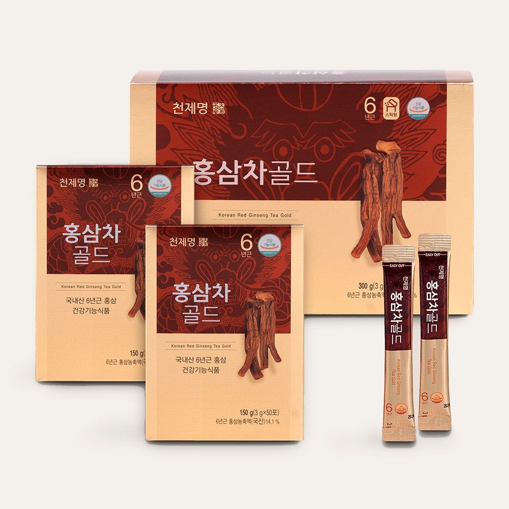 [천제명홍삼][천제명] 6년근 인삼차 홍삼차 골드 (3g x 100포) : 롯데ON