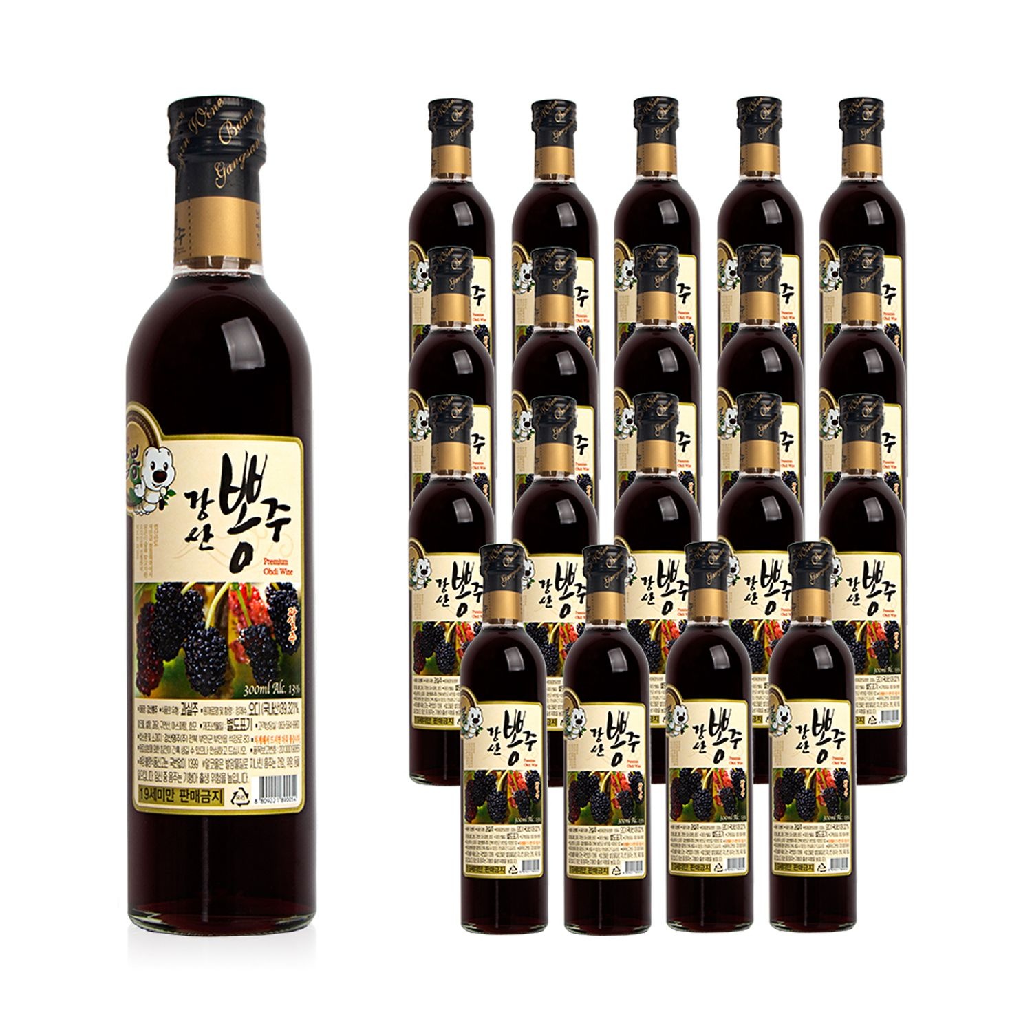 [롯데백화점]  강산명주 부안강산뽕주 13도 300ml 20본입 1박스 과실주 오디와인 LE1217147036