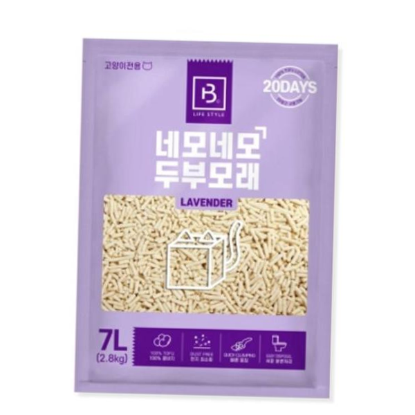 RESPET 냥이모래 고양이배변모래 두부모래 가는입자 라벤더 7L
