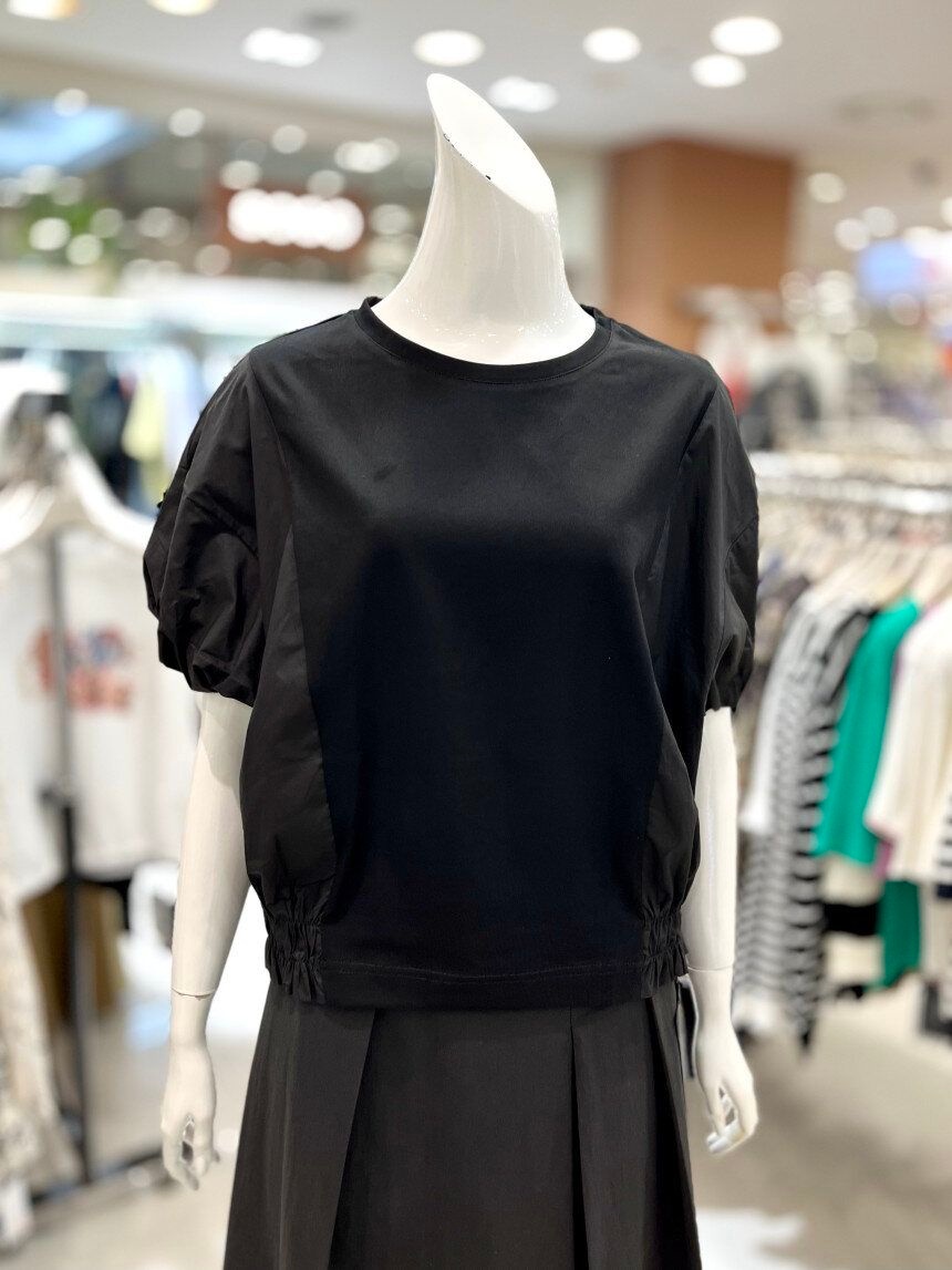 소고 [패션플러스][트리아나]이중 배색 라운드 티셔츠 AK2TA20BK