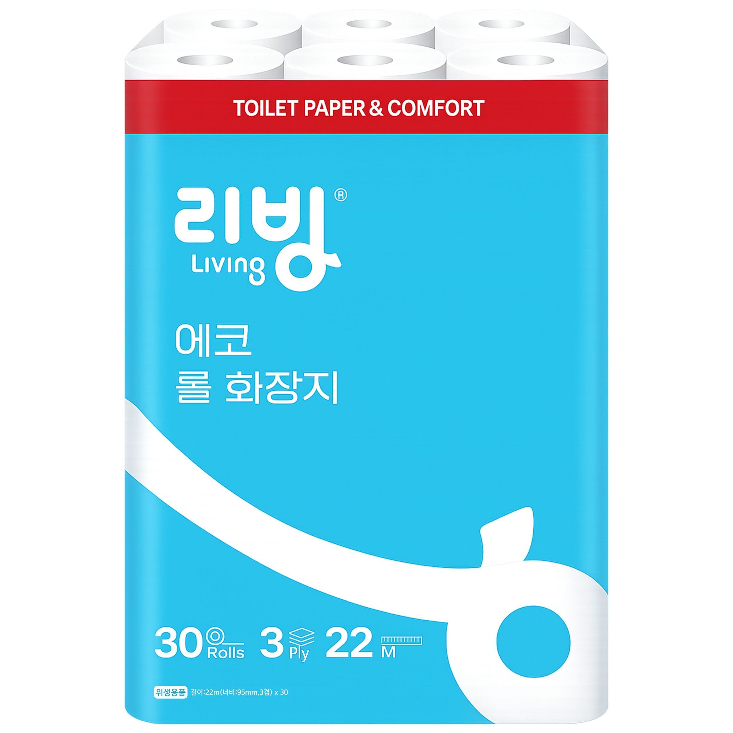 삼정펄프 리빙 에코 3겹 데코 30롤 1팩 삼정펄프 화장지 휴지
